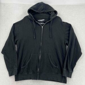 Carrie Black Pockets Sweatshirt Zip Up Hoodie Men's Size XL